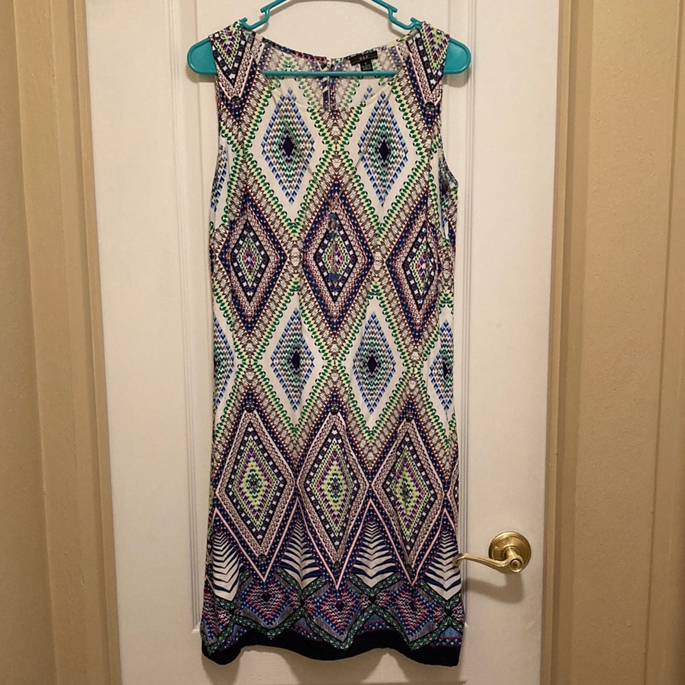 R&K Women’s Size 8 Geometric Print Sleeveless Dress